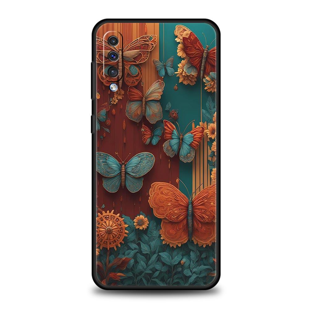 Fashionable Butterfly Flower Pattern Phone Case for Samsung Galaxy A56 A36 A26 A16 A34 A24 A42 A22 A20 A12 A10 5G Soft TPU Cover
