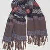Travel Ethnic Style Striped Faux Cashmere Thick Scarf Fashionable Versatile Windproof Scarf for Women
