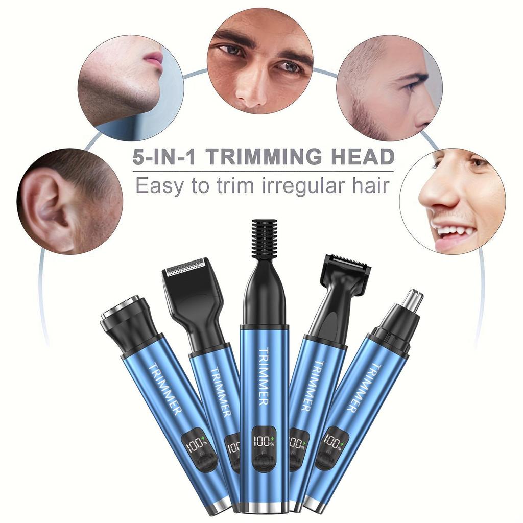 Men's Multi-Function Grooming Kit: TYPE-C Shaver, Nose & Eyebrow Trimmer, Styling Razor.