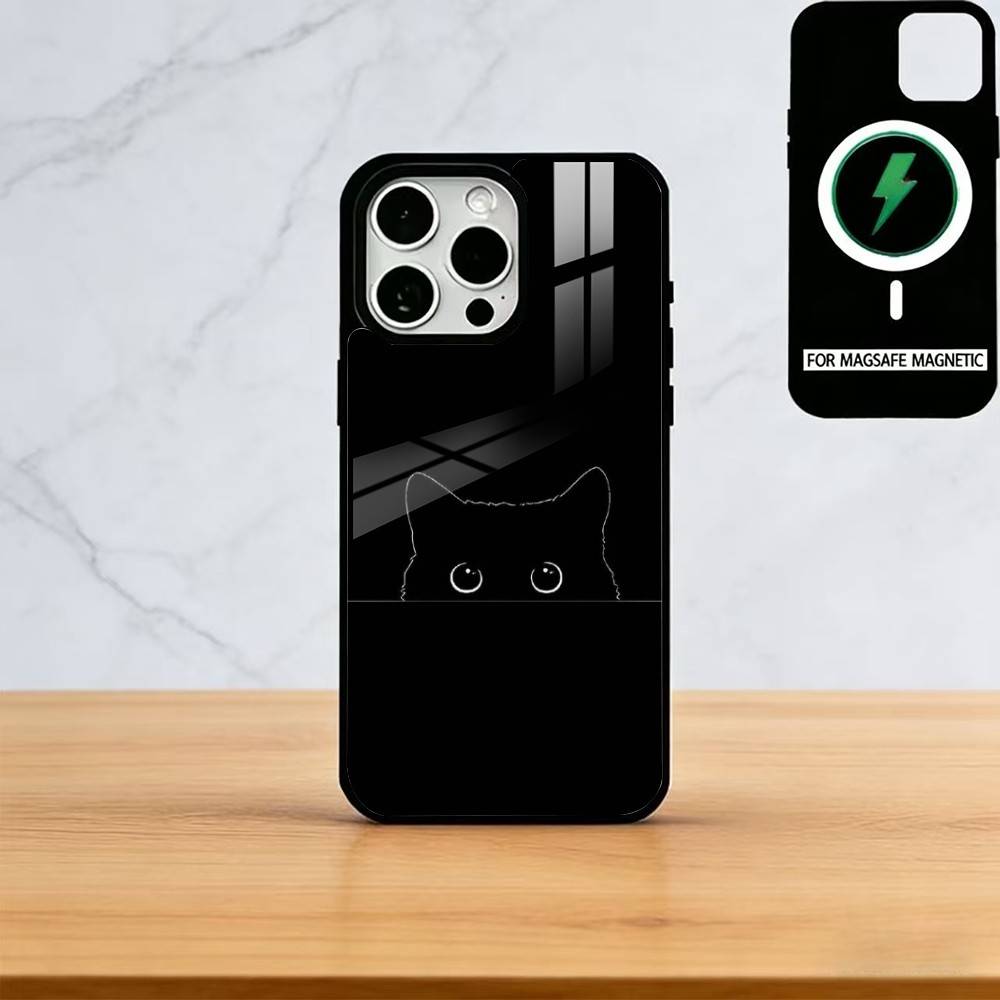 Чехол для телефона с кошками для iPhone 17, 16, 15, 14, 13, 12, 11 Plus, Pro, магнитный, для беспроводной зарядки Magsafe