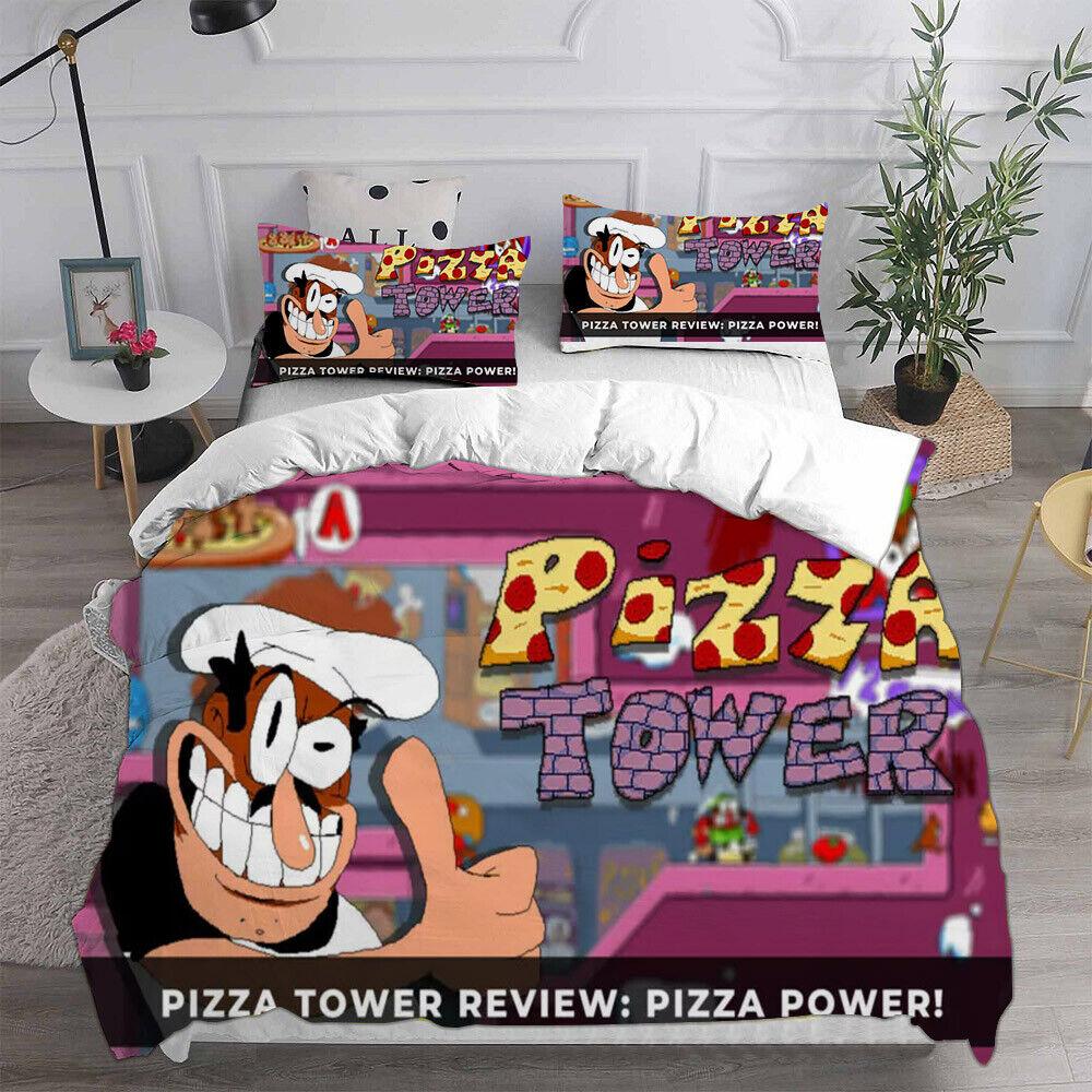 Pizza Tower Peppino Pepperman 3D Пододеяльник Комплект постельного белья Наволочка Одеяло Одинарное