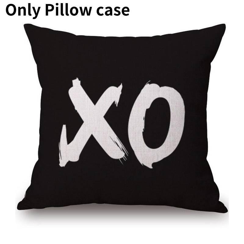 Роскошная наволочка в скандинавском стиле с цифровым принтом черными буквами для домашнего декора