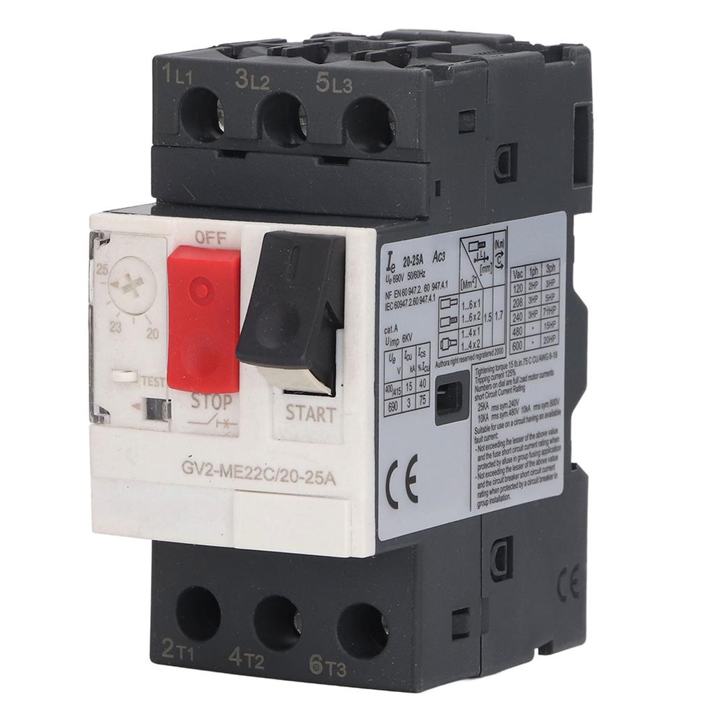 Автоматический выключатель двигателя 3P Переключатель защиты от перегрузки Ручной пускатель двигателя Кнопка AC 690V GV2ME22C