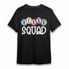 Men's Comfortable T-Shirt Bingo Squad Lettering Tee Black Cotton Short Oversize