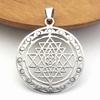 Yantra Indian Hinduism Amulet Divine Geometry Pen Top Pendant Silver