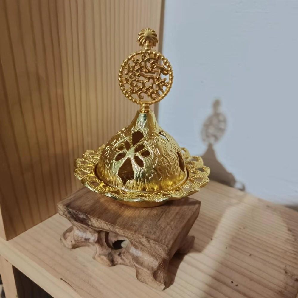 Zinc Zinc Alloy Mini Censer Holder Gold Incense Stick Burner Portable Metal Incense Burner  Office