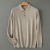 Men's Worsted POLO Collar Sweater 50% Mulberry Silk 50% Wool Men's Autumn and Winter Cashmere Soft and Warm