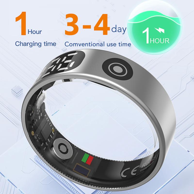 KEYSION Новое смарт-кольцо 5ATM водонепроницаемый шагомер здоровье трекер сердечного ритма монитор кислорода в крови мониторинг сна ЖК-дисплей для Android IOS