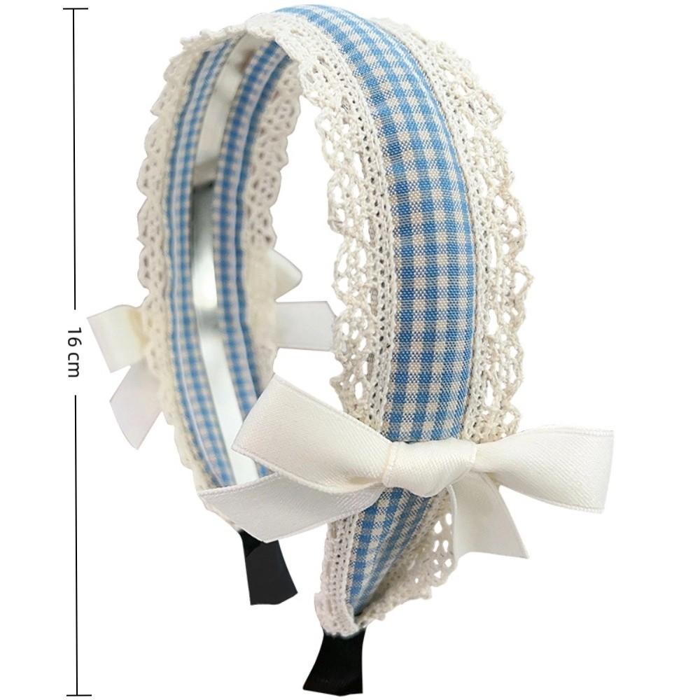 Non-slip Lace Bow Headband Elegant Hair Hoop Korean Fairy Headwear  For Women Girls Makeup