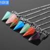 Crystal Pendulum for Exploration Shuttle Spirit Cone Pendulum Spiral Crystal Stone Quartz Pendant Healing Pendulum