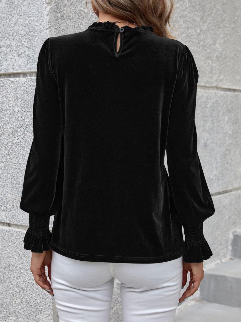 2024 Autumn/Winter Women's Velvet Long-Sleeve Top