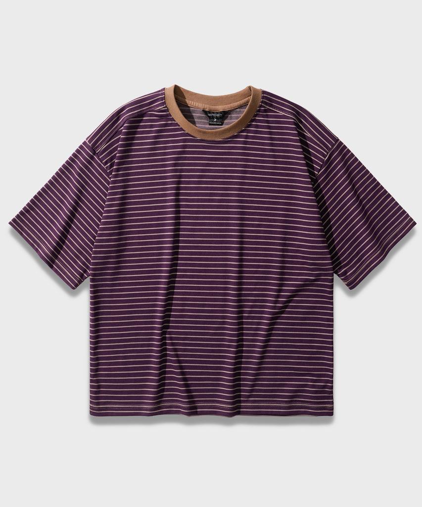 WV PROJECT Georgette Cool Stripe Short Sleeve T-Shirt Violet Jjst7865