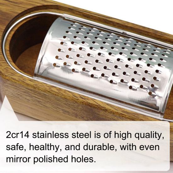 Коробка для терки для сыра из нержавеющей стали, деревянная терка с длинной ручкой, съемный измельчитель древесины акации, инструмент для измельчения сыра