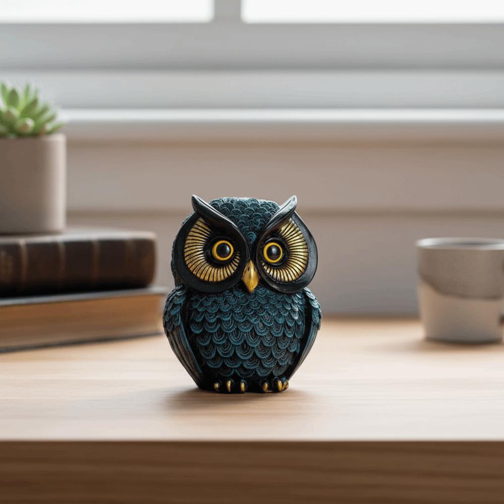 Поделки Смола Статуэтка Совы Ручной работы Винтажная Фигурка Совы Очаровательная Фигурка Животного Книжная полка