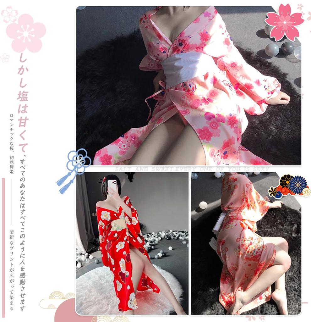 Комплект из 3 предметов юката косплей сексуальное длинное кимоно японская одежда цельный косплей чрезвычайно сексуальный эротический милый костюм нижнего белья эротический костюм нижнего белья