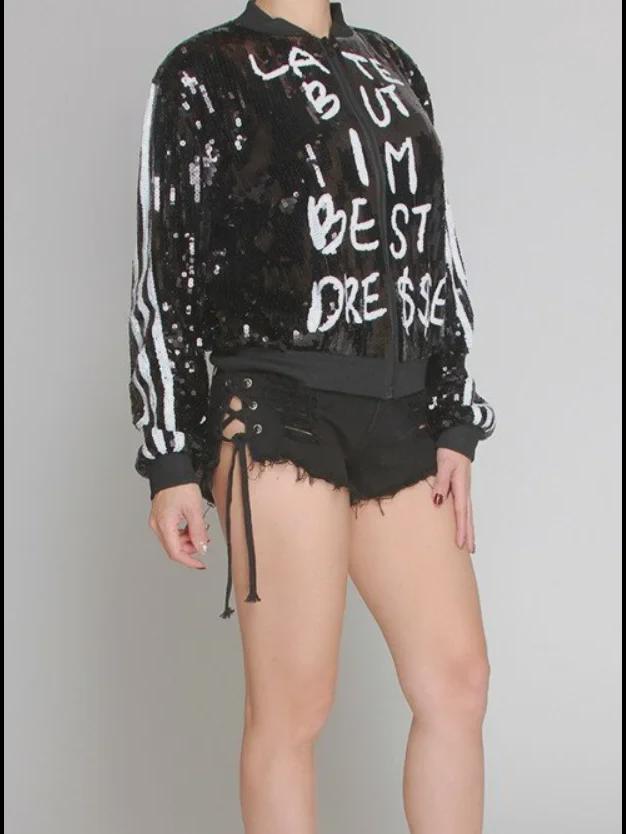 Бейсбольная куртка с пайетками в европейском и американском стиле 2024 года