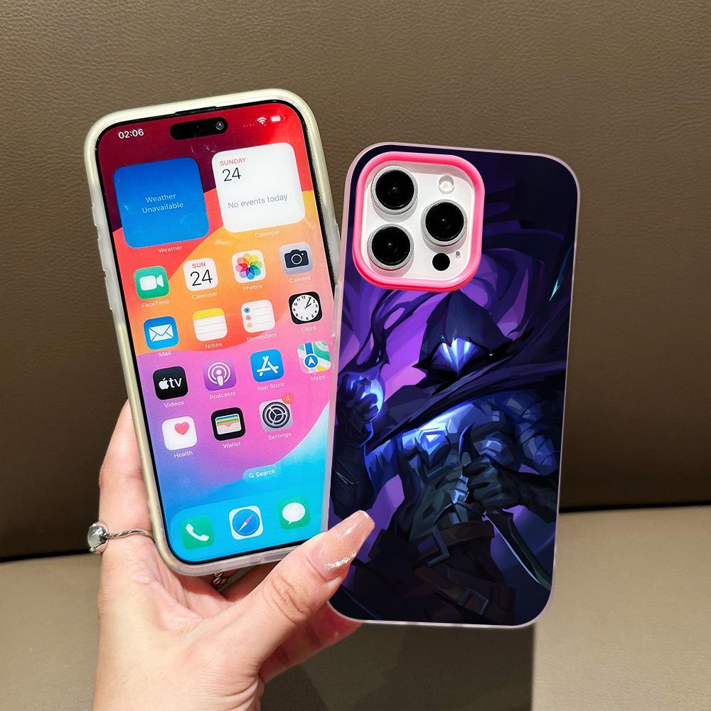 Valo Omen Phone Case for iPhone 17 16 15 14 13 12 11 Air Pro Max Plus Jelly Double layer Rose Red Cover