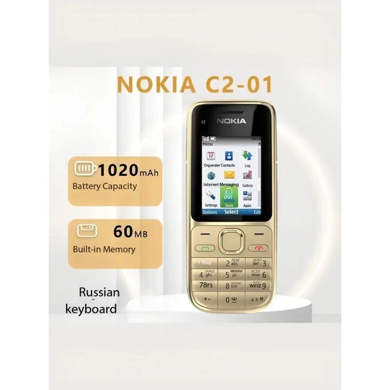 Nokia Глобальная версия C2-01 телефоны WCDMA 3G поддерживают Bluetooth, карты памяти, кнопочные телефоны. Подарки для пожилых людей