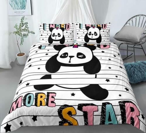 Panda Doona Quilt Duvet Cover Set Pillowcase Single Double Queen King Size Bed