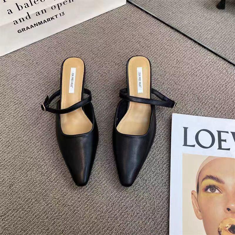 Девушка Французский Нежный Одно Слово Солома Толстый Каблук Мэри Джейн Полутоп Туфли