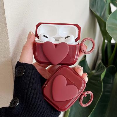 Противоударный чехол для наушников с мультяшным 3d рельефом для Apple Airpods Pro 2 1 2nd 3, милый беспроводной чехол с милым сердечком Ins Love, Bluetooth