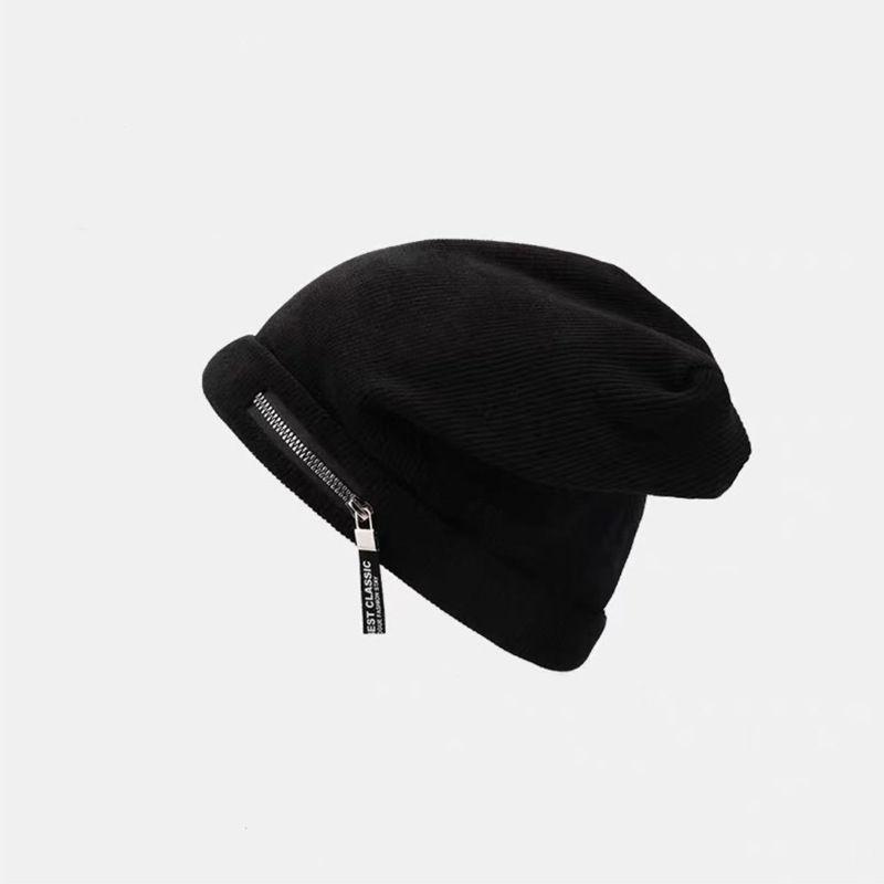 Женская шляпа смешанного цвета, хлопковая полосатая хип-хоп, зимняя теплая шапка, шарф, шапочки, вязаная длинная свободная шапка, головной убор