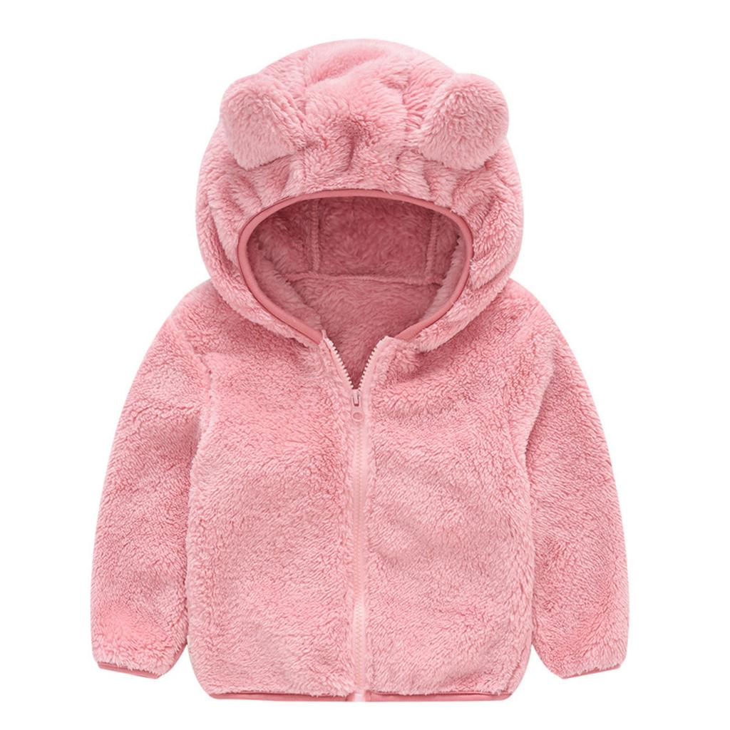 Chlidren Boys Girl Winter Coats Jacket Kids ZipThick Ears Snow Hoodie Clothes