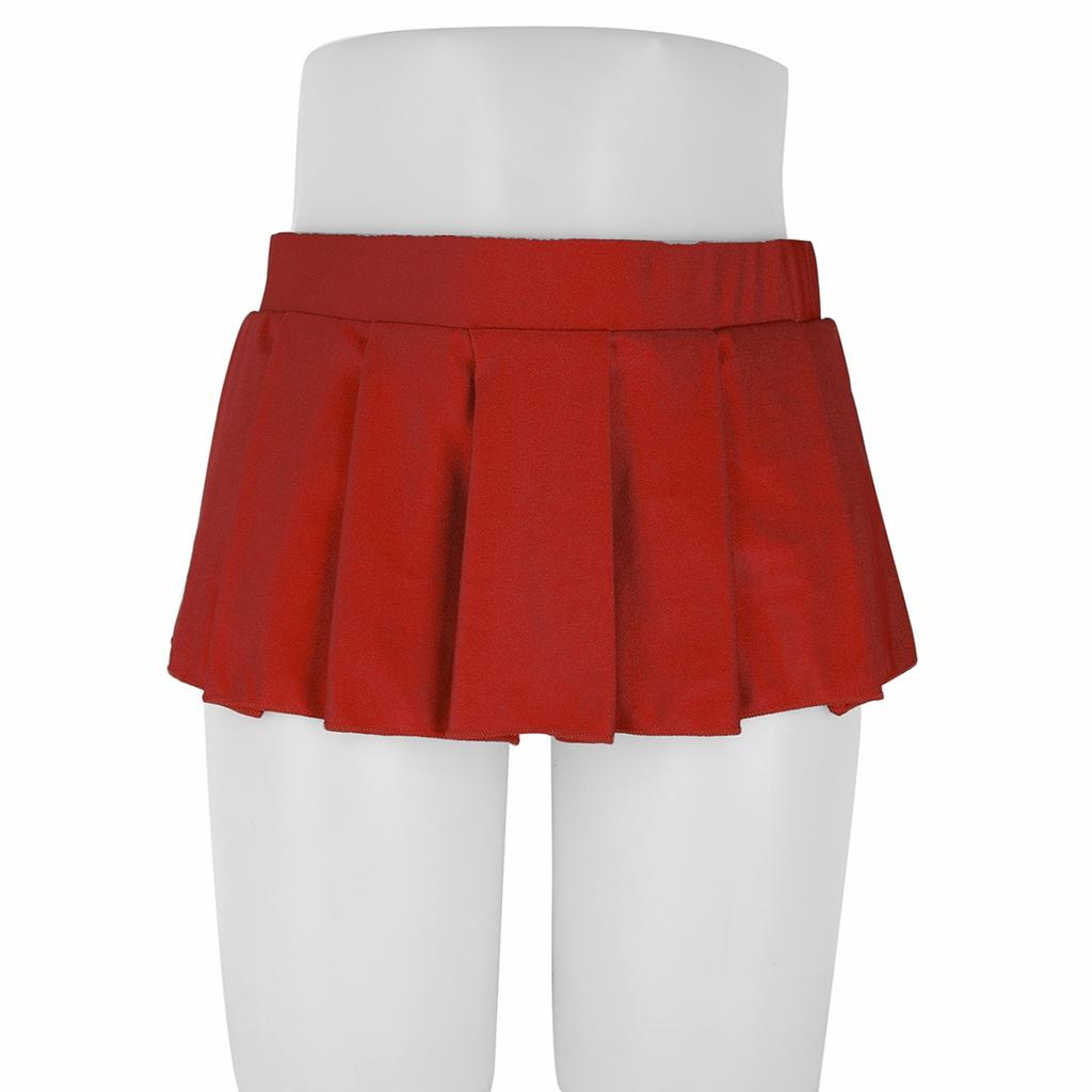 Women's Schoolgirl Sexy Pleated Mini Skirt Cosplay Ruffle Lingerie Dress