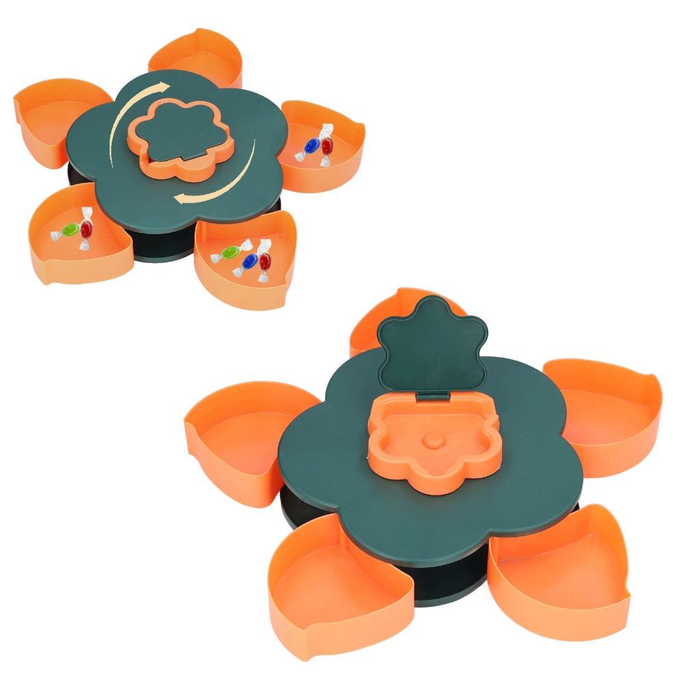 Multi-layer Candy Tray Double Layer Nut Plate 360 Rotating Storage Organizer Fruit Serving
