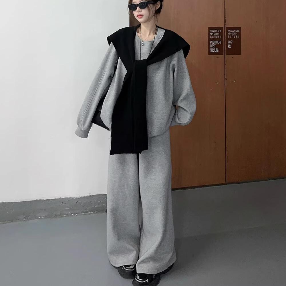 Design Sense Hooded Shawl Women Lazy Wind Autumn and Winter Outside with Navy Collar Scarf Warm Scarf Hat Integrated