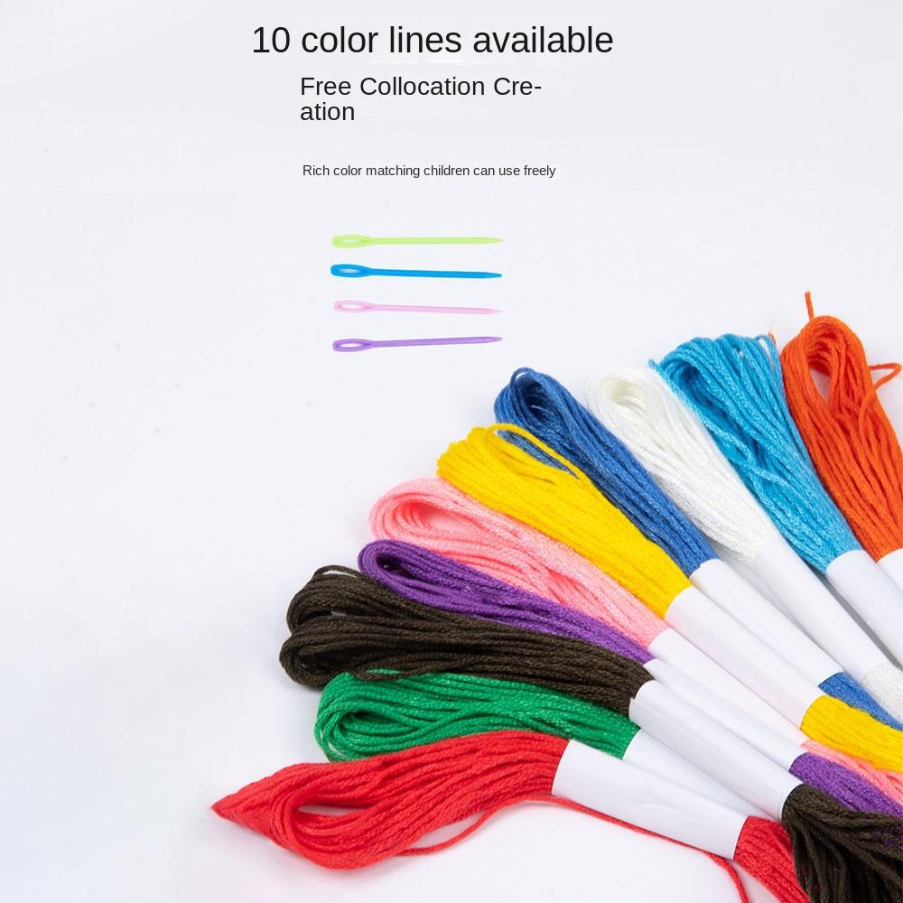 Reusable Threading Painting Toys Colorful Sensory Thread Toy Gifts Threading Board Puzzle Games