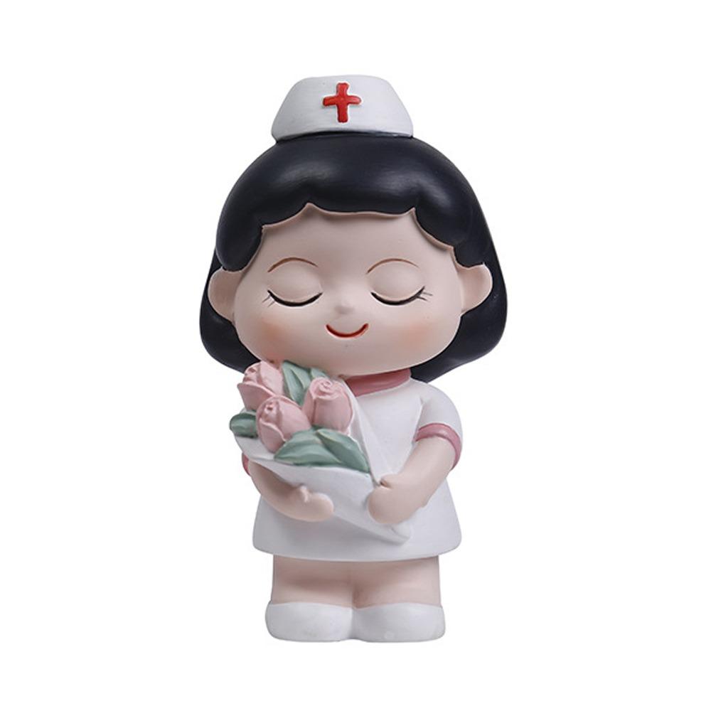 DlY Doctor Nurse Figurine Cartoon Nurse Cake Ornaments Doctor Nurse Model Statue Photography Props