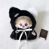 10cm Doll Clothes Cloak Black White Cotton Doll Clothes Plush Small Hallowmas Cloak Birthday Gift Outfit Dress Up Hat Cloak