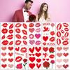 10PCS Lips Kiss Heart Temporary Tattoo Stickers for Women Girls Man Valentines