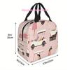 1pc Golf Cart with Drinks Thermal Insulated Bag - Pink Background, Reusable & Portable, No Food Contact, Ideal for Home, Office,