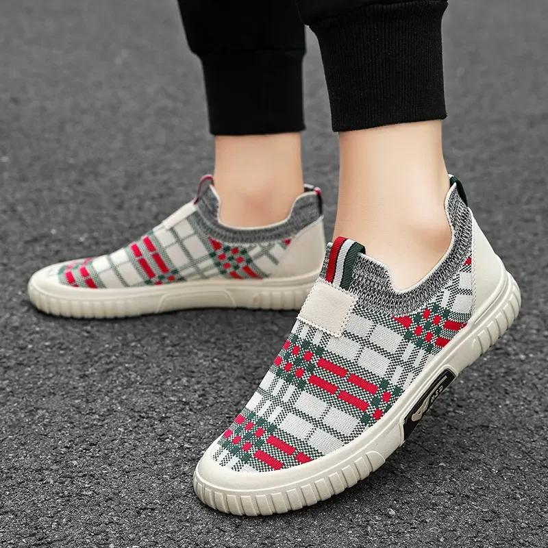 Мужские туфли из парусины с резиновой подошвой, сетчатые дышащие повседневные спортивные туфли для мужчин Zapatos Casuales