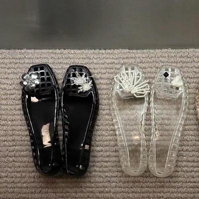 Нишевые модели~ прозрачные туфли на мягкой подошве Мэри Джейн одинарные туфли женские осенние французские балетки женская обувь желе сандалии с перфорацией