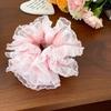 Elastic Plaid Scrunchies Sweet Exaggerated Hair Ring Fashion Large Lace Hair Tie  Party