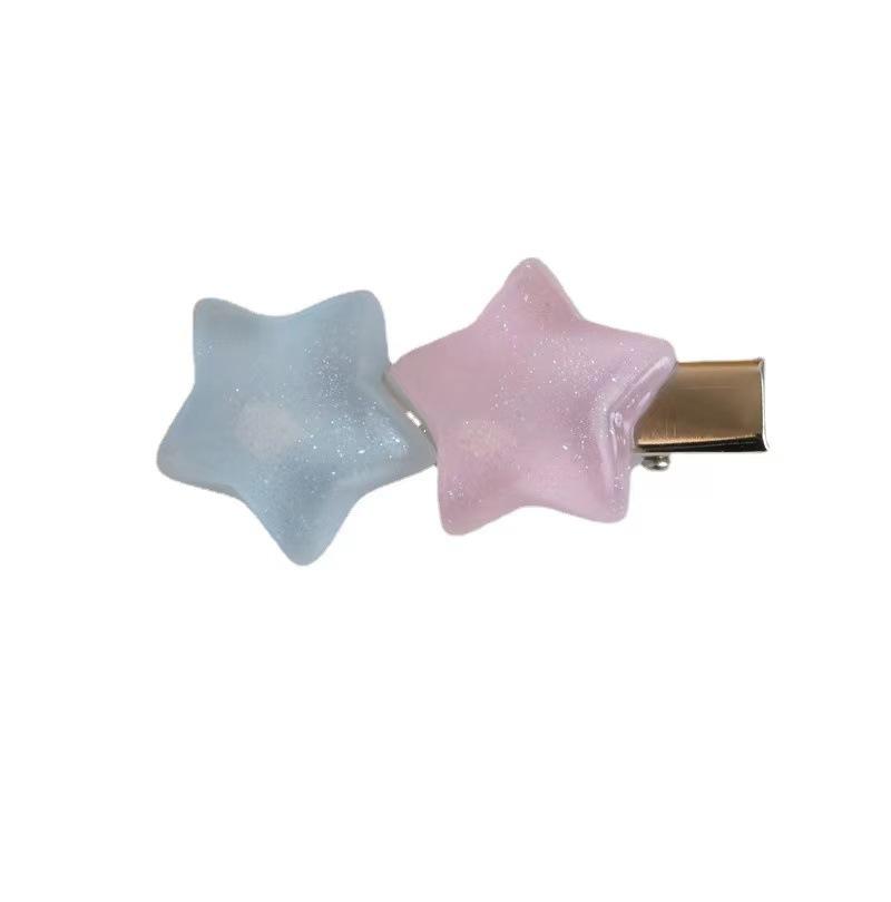 Заколка со звездой из сплава карамельного цвета, заколка для боковой челки, заколка для боковых волос, милая заколка для волос, цветная металлическая заколка в виде утиного клюва, аксессуары для волос