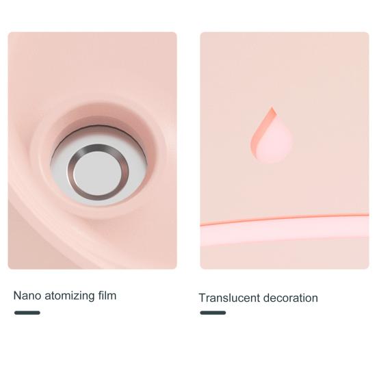 Портативный увлажнитель тумана, 220 мл, интеллектуальное отключение питания, 2 механизма, без излучения, нано-распыление, мягкая лампа, воздушный диффузор для спальни
