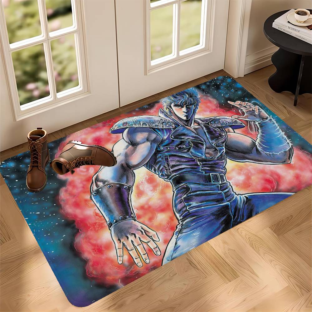 H-Hokuto no Ken Hallway Carpet Washable Non-Slip Living Room Sofa Chairs Area Mat Kitchen Doormat Area Rug