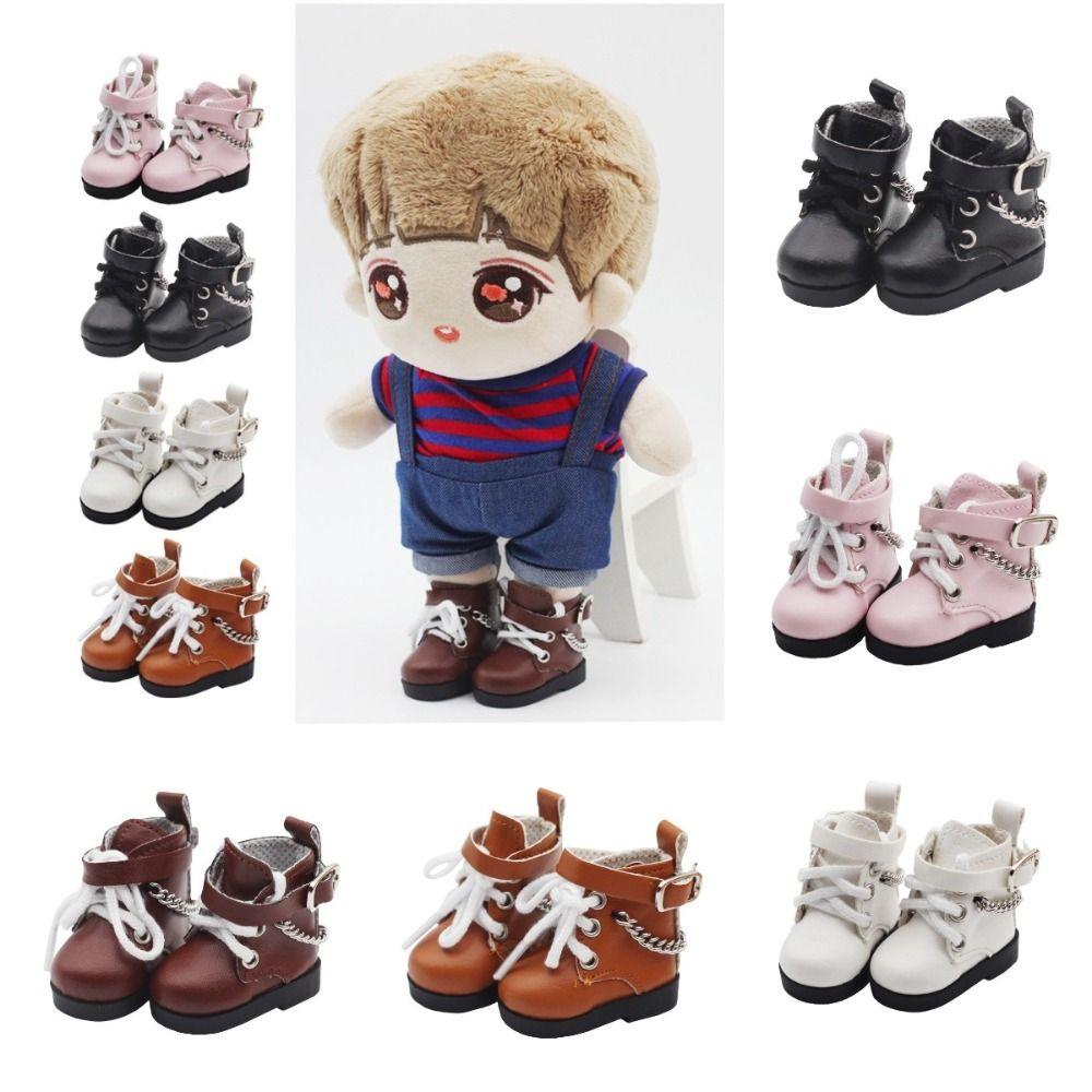 1Pair Doll Shoes Mini Doll Shoes Chain Shoes PU Leather EXO Doll Boots BJD Doll PU Shoes  Kids Gifts