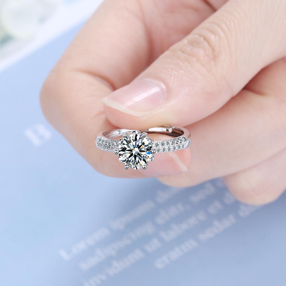 925 Sterling Silver Moissanite Ring Luxury Classic Wedding Jewelry Engagement Charm Fashion Party Gifts Ring for Women