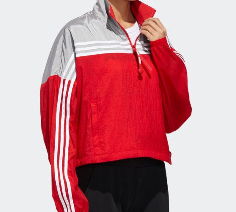 adidas Куртки Женские Красный Серый Многоцветный Воротник-стойка Умеренный Другое GJ9021