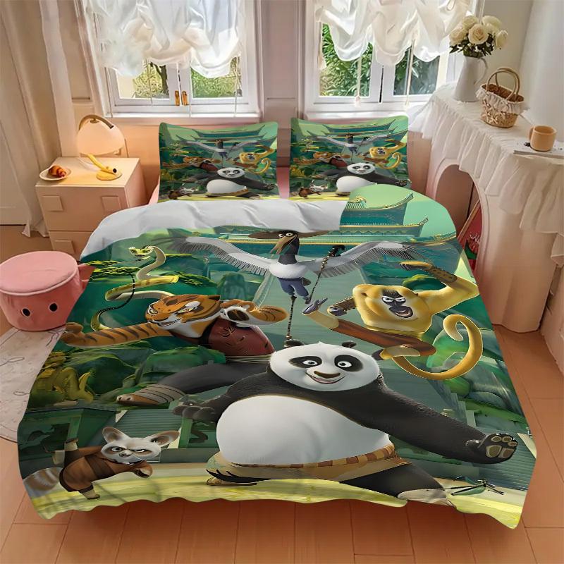 3pcs Kung Fu Panda Bedding Set. Soft and Comfortable with No Core Included (1x Duvet Cover + 2x Pillow Covers) yy251031063
