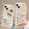 Smiley Face Suitable for Apple 15 Mobile Phone Case IPhone 16promax/13 Tag English 11/12 Transparent Silicone 14
