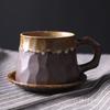 Retro Ceramic Cup Mug Style Simple Afternoon Tea Cup Creative Coarse Pottery Coffee Cup Saucer Set
