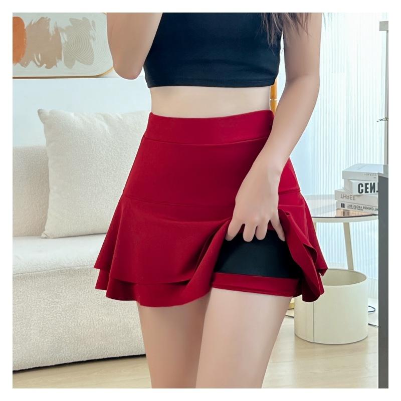 Fashion Dancer Bubble Skirt Women's Safety Pants Skirts Sexy Mini Skater Medium Pleated Skirt Fluffy Sun Dress Casual Uniform