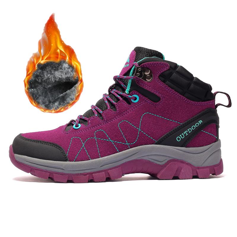 36-46 Пара Модные Плюс Бархатные Теплые Высокие Ботинки Из Хлопка Зимние Ботинки Обувь Для Похода На Открытом Воздухе