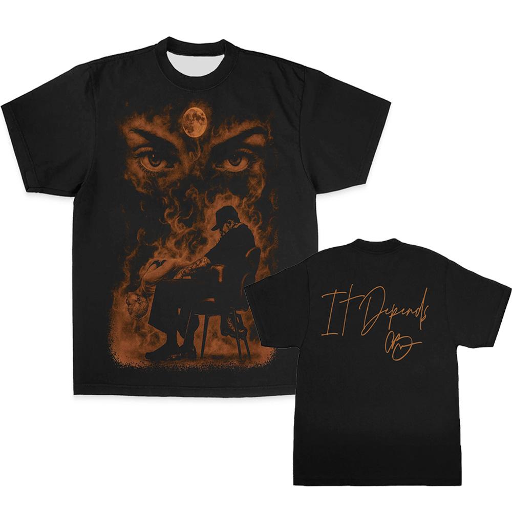 IT DEPENDS Graphic 3D Print T-shirt Rapper Chris Brown Street Style Tshirts O-neck Fashion Short Sleeve Male Camiseta Streetwear